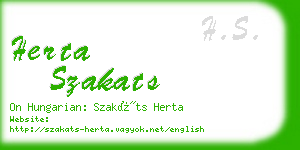 herta szakats business card